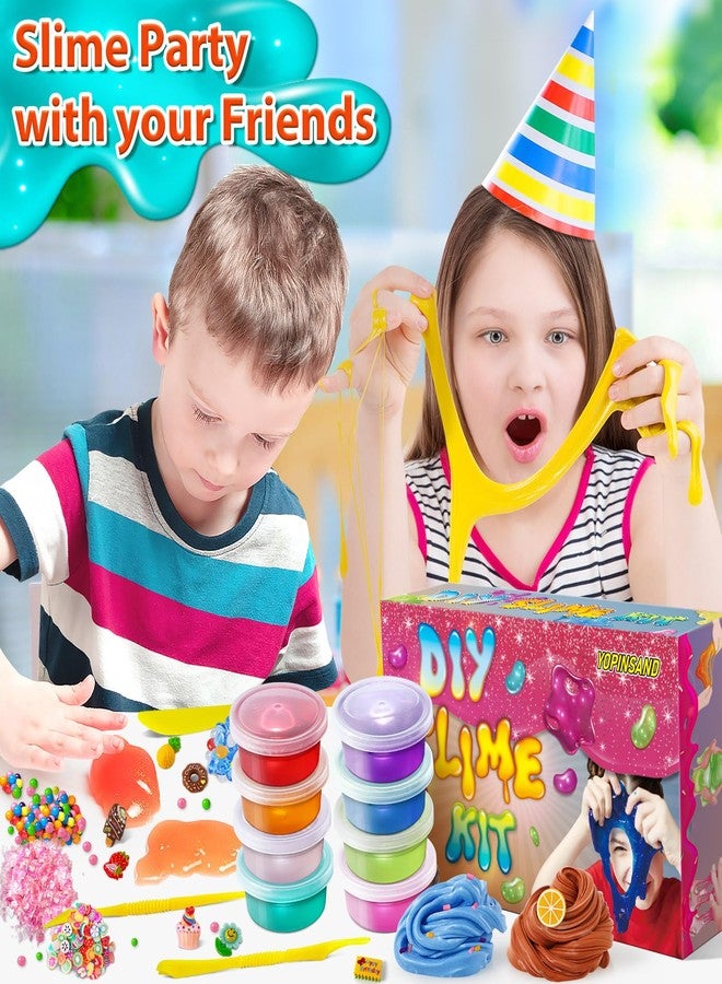 مجموعة صنع السلايم YOPINSAND المكونة من 12 كوبًا للبنات - شفافة تمامًا وتتوهج في الظلام مع إضافات وكرات إسفنجية وزينة - هدايا وألعاب حفلات للأطفال من 3 إلى 12 عامًا - Image 5